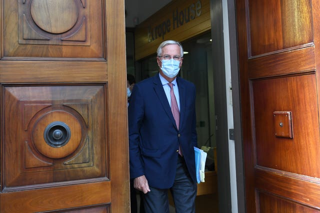 Michel Barnier, leaves EU House in London after the latest round of the negotiations on a free trade deal between the EU and the UK