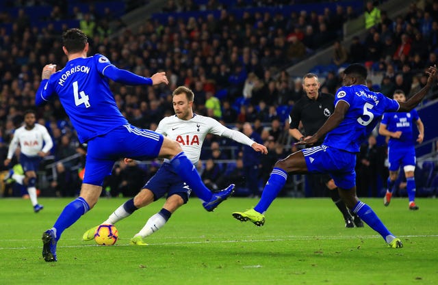 Christian Eriksen fires home the second
