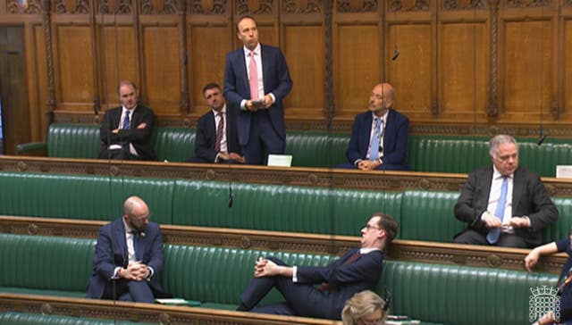 Matt Hancock returns to the Houses of Parliament in London for the first time since his I’m A Celebrity appearance, to attend the second reading of his Dyslexia Screening and Teacher Training Bill