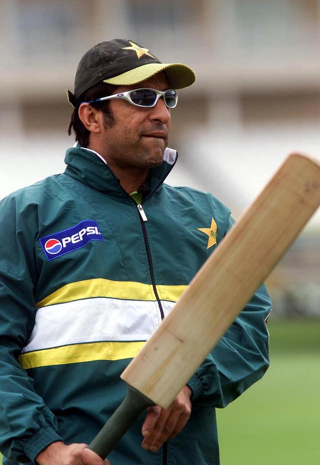 Former Pakistan captain Wasim Akram training for a Test at Lord's.