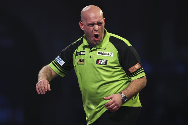 Michael Van Gerwen celebrates