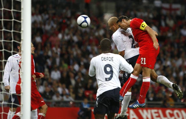 Former Manchester United defender Wes Brown scored his only England goal in a draw with the Czech Republic.