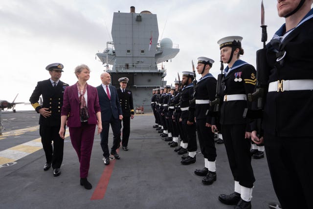 Government ministers on HMS Prince of Wales