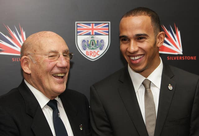 Sir Stirling Moss with Lewis Hamilton 
