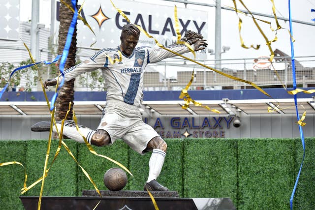 David Beckham statue at the LA Galaxy's ground 