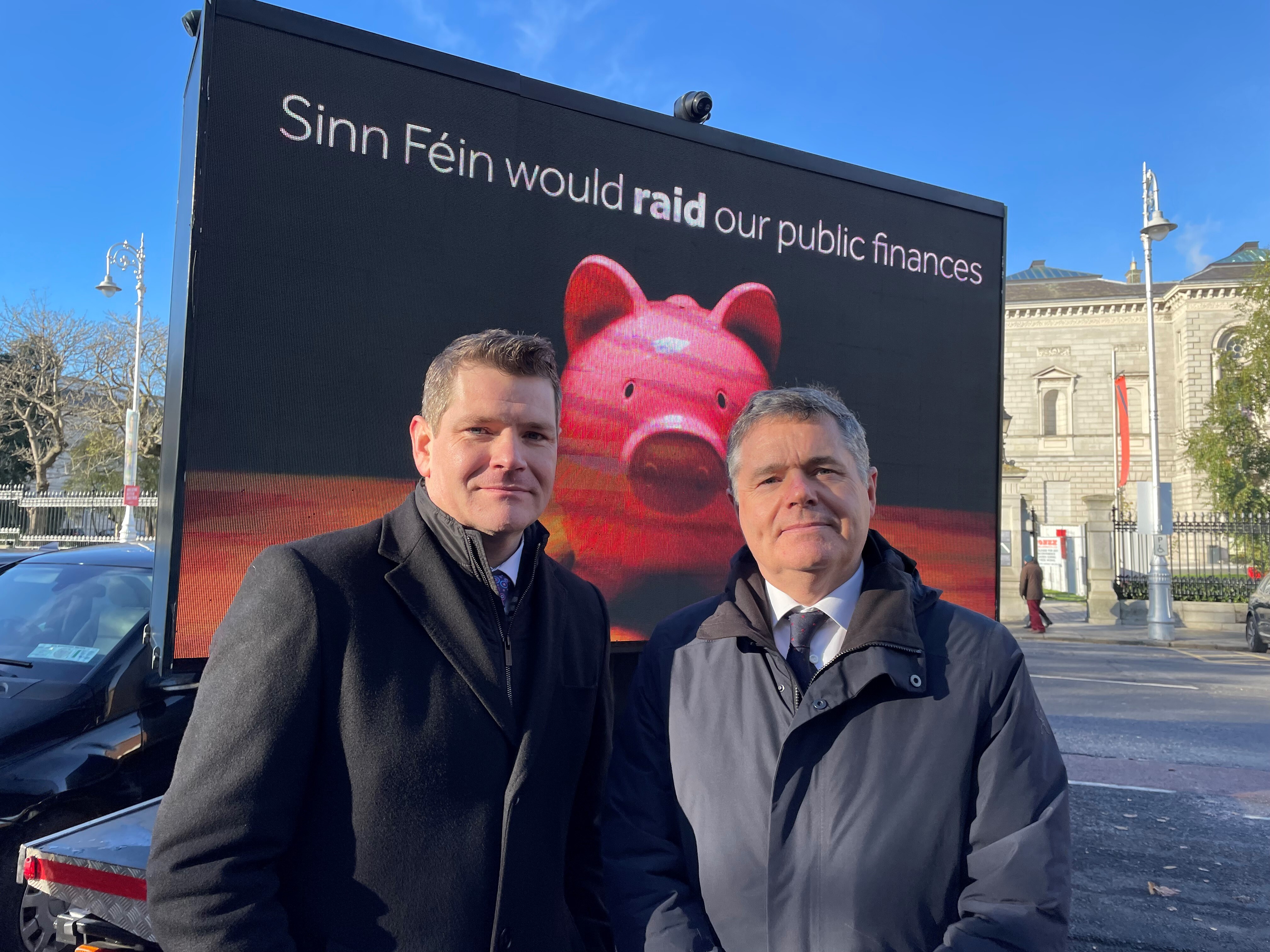 Fine Gael ministers Paschal Donohoe (right) and Peter Burke