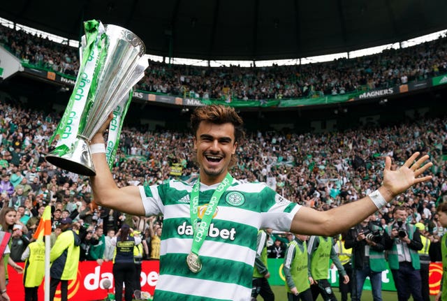 Jota completed the domestic treble at Scotland ahead of his move