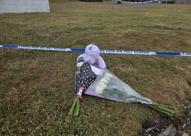 Floral tributes left at scene
