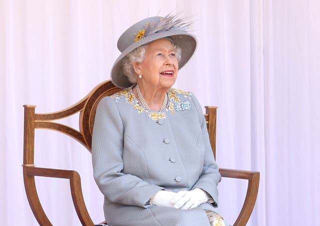 The Queen during Saturday's parade for her official birthday