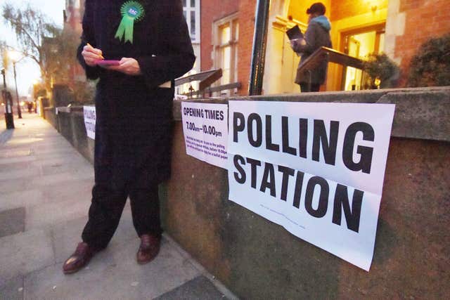 Tellers outside a polling station