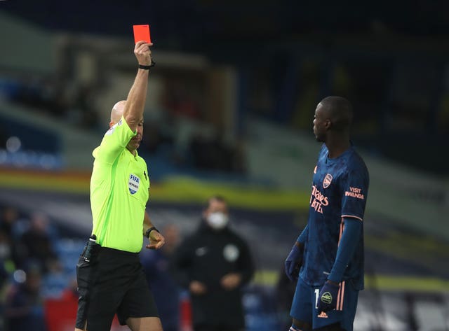Pepe was given a red card in the 51st minute
