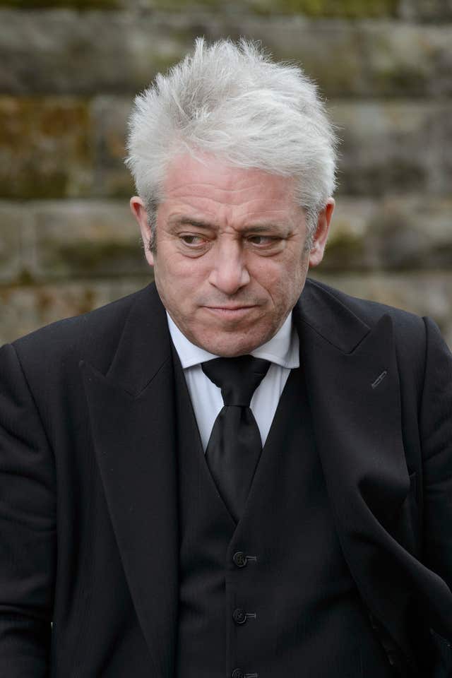 John Bercow was among mourners attending the Glasgow service (John Linton/PA)