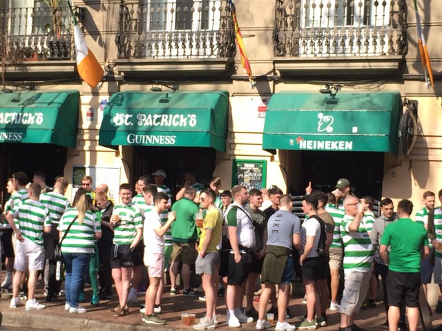 Celtic fans in Valencia