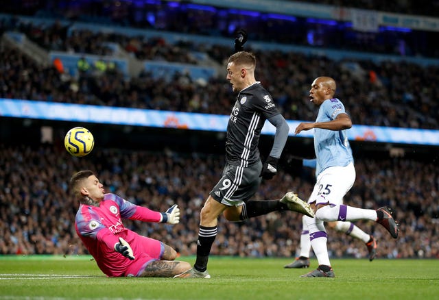 Jamie Vardy put Leicester in front following a fine break