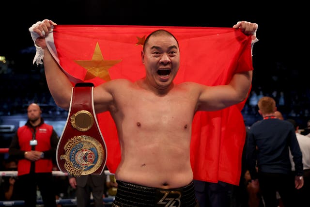 Zhang celebrated his brutal victory in London