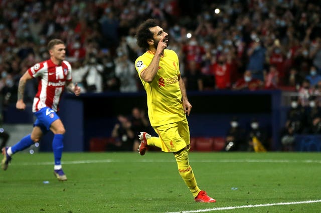 Mohamed Salah celebrates