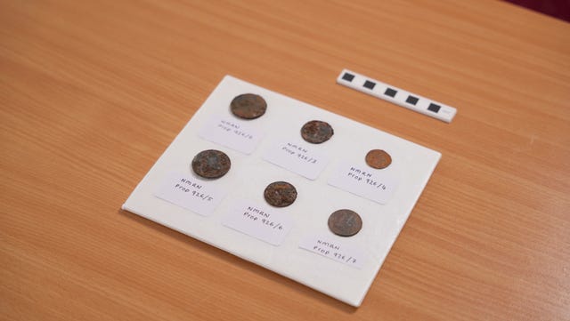 Six coins discovered beneath the foremast of HMS Victory