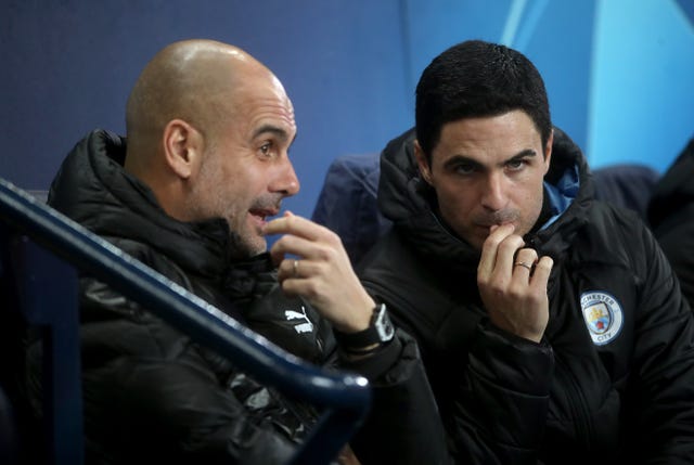 Guardiola and Arteta formed a successful duo in the Manchester City dugout.