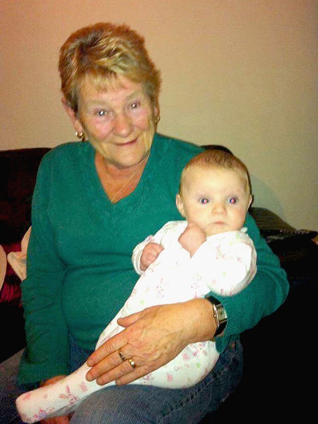 The family of Joyce Kettle, pictured with her great-granddaughter Daisy, hope to bring her home soon. (Family handout/PA)