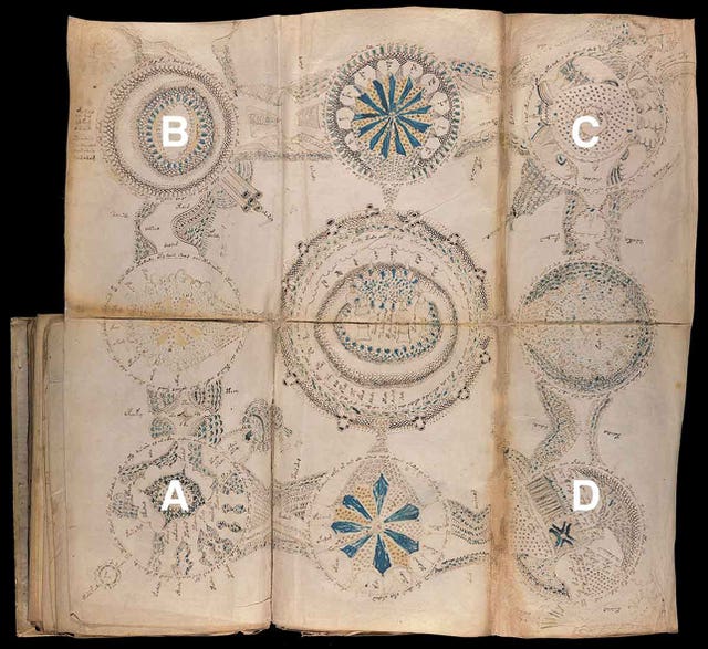 An unfolded map from the Voynich manuscript