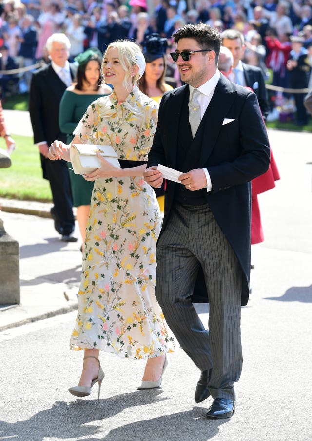 Marcus Mumford and Carey Mulligan arrive at St George’s Chapel (Ian West/PA)