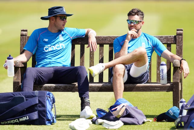 James Anderson, right, and Stuart Broad have not played competitively since England's 4-0 defeat in the Ashes in January (Martin Rickett/PA)
