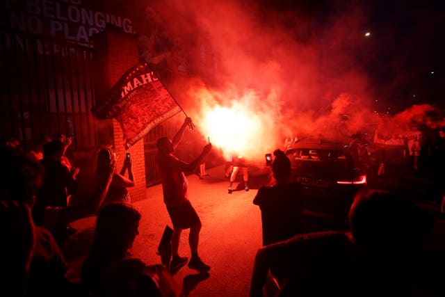 Liverpool fans outside Anfield