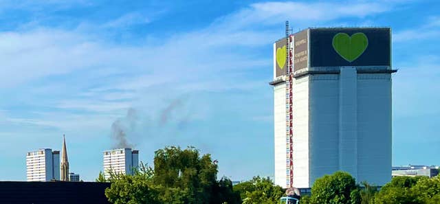 The fire could be seen in the high-rise near Grenfell Tower