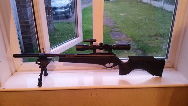 A replica assault rifle