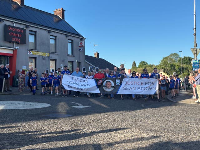 A march in support of the family of Sean Brown