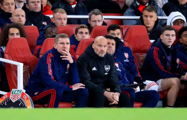 Arsenal interim manager Freddie Ljungberg wore a suit for his first home game in charge