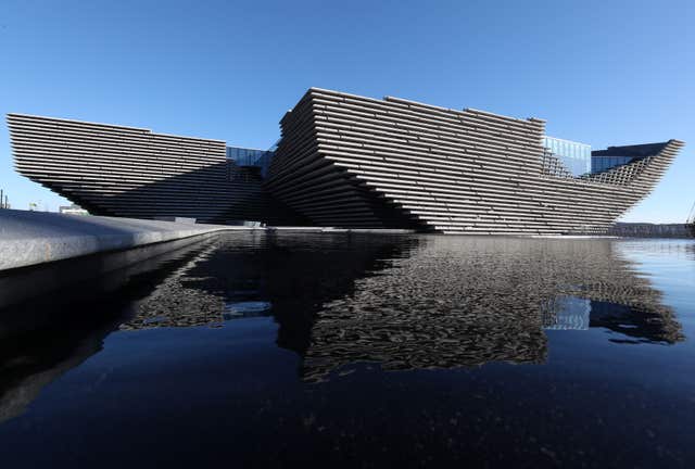 View of V&A Dundee, under blue skies