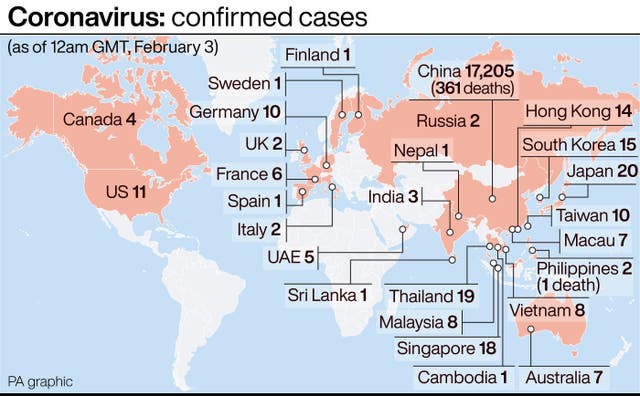 Coronavirus: confirmed cases