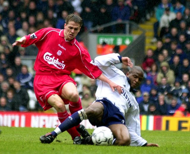 Michael Owen in action for Liverpool against Spurs