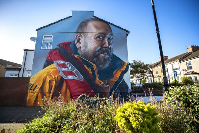 A mural in honour of RNLI volunteer Mike Jones