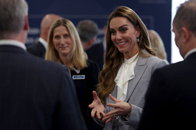 The Princess of Wales talking to business leaders