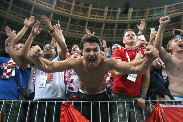 Croatia fans in the Luzhniki Stadium