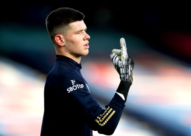 Illan Meslier, pictured, was praised by Leeds head coach Marcelo Bielsa (Naomi Baker/PA)