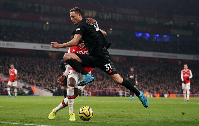 Nemanja Matic was at the heart of the Manchester United midfield away to Arsenal