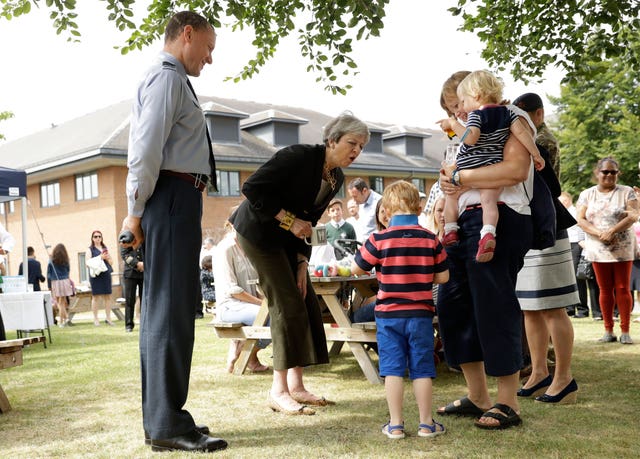 The PM chats to service personnel and their families