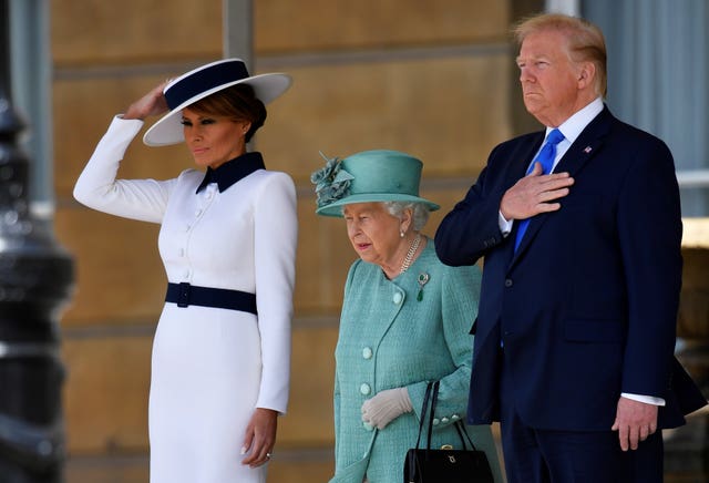 Donald and Melania Trump with the Queen