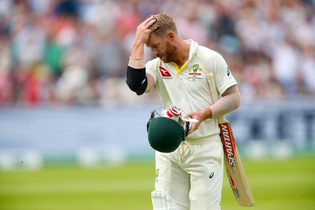 David Warner walks off after being dismissed