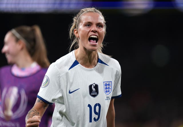 England’s Rachel Daly celebrates following the Women’s Finalissima at Wembley Stadium, London