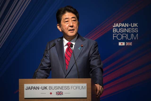 Prime Minister of Japan Shinzo Abe (Carl Court/PA)