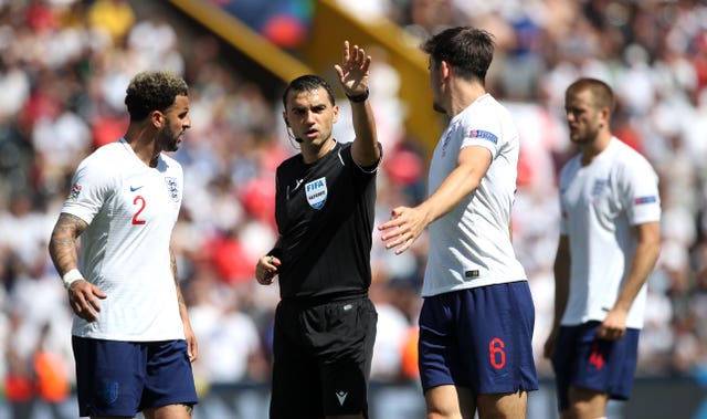 Kyle Walker, left, has not played for England since June 2019