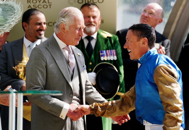 King Charles congratulates Frankie Dettori