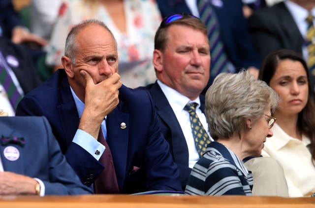 Sir Steve Redgrave, left, and Matthew Pinsent reunited to watch Wimbledon last year