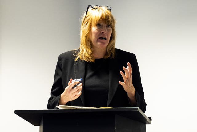 Sarah Jones addressing an audience