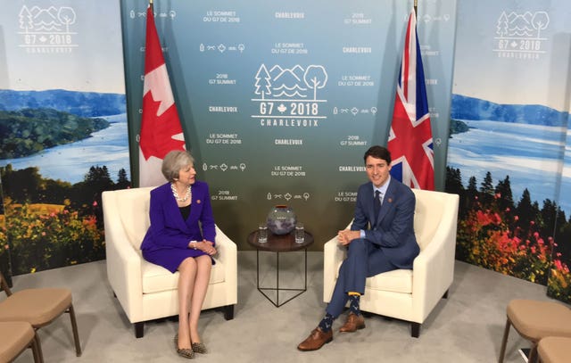 Theresa May and Justin Trudeau