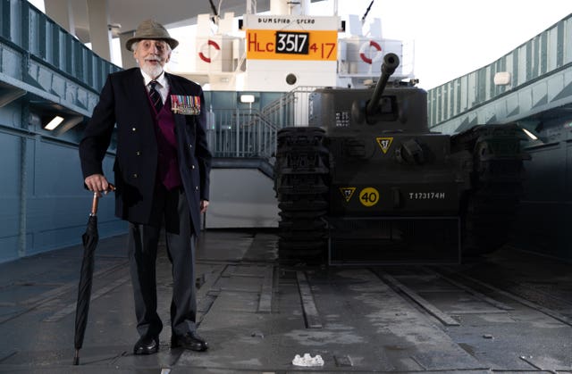 Veteran James Rawe on board the vessel